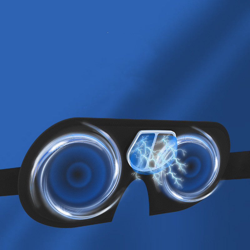 Eye massage sleep mask shown with USB charging cable