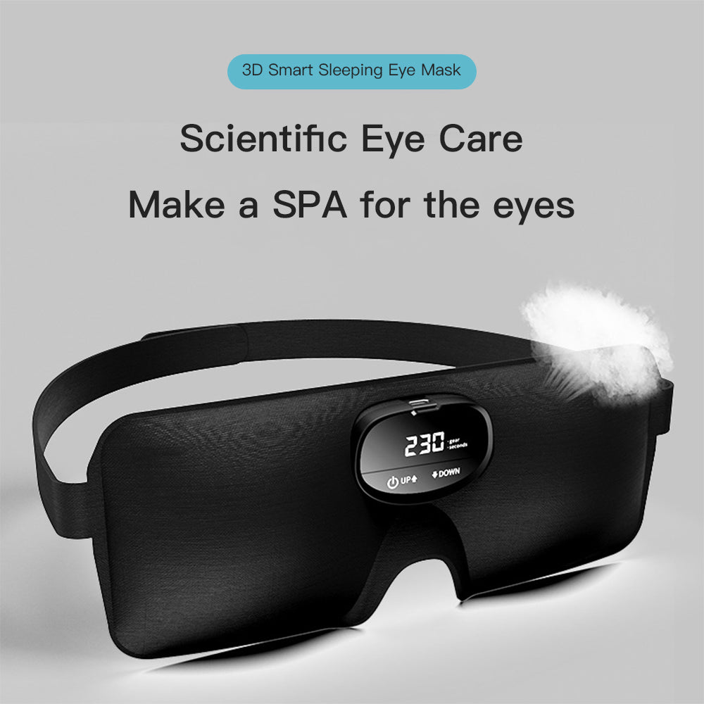 Smart EMS eye mask close-up of the blackout fabric and massage pad