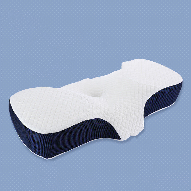 Butterfly memory foam neck pillow close-up of the contoured shape