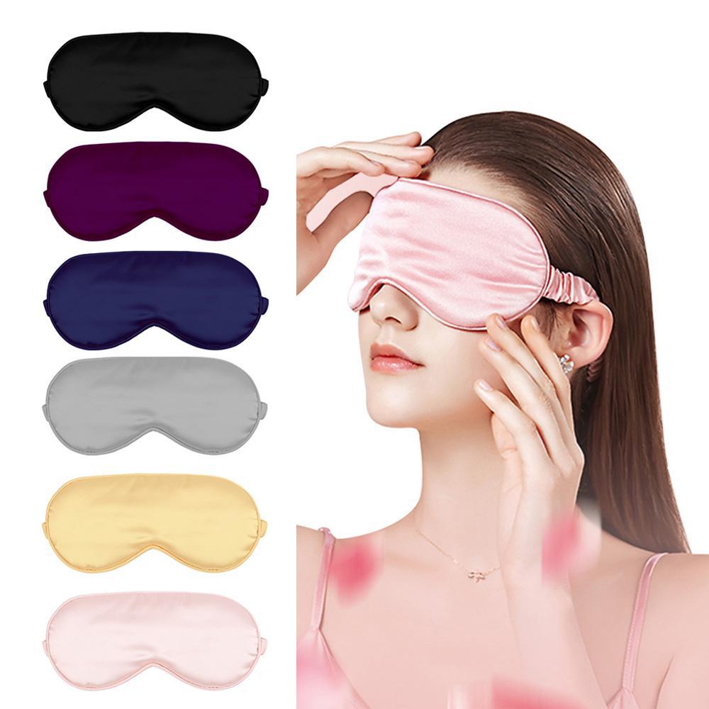 Natural silk sleep mask shown with adjustable strap