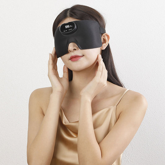 Smart EMS eye mask for relaxation with gentle micro-current massage function, black
